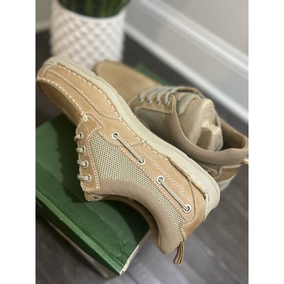 SIMPLE Men's FATHOM Tan Leather/Canvas Boat Shoes 10 M NIB - Picture 2 of 16